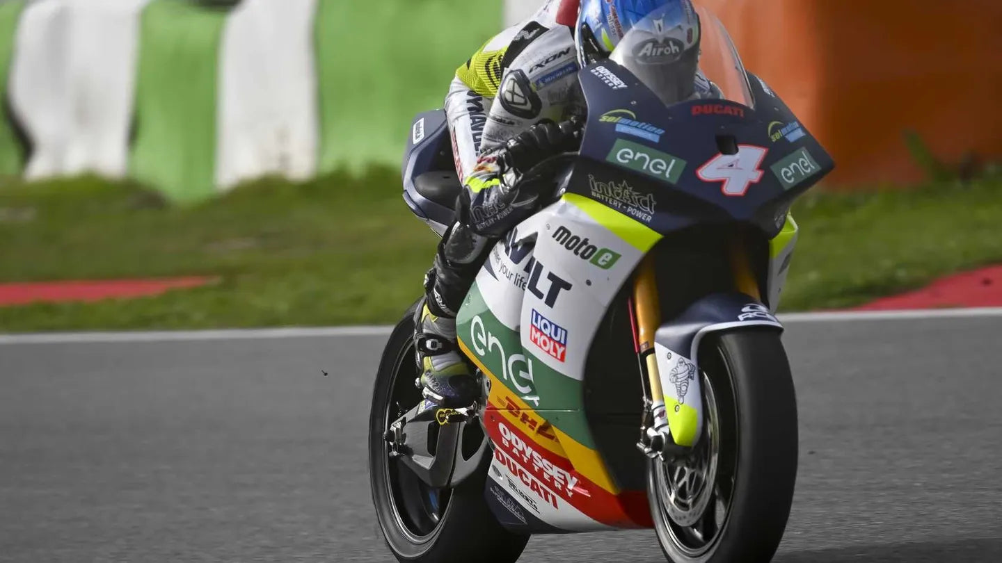 Slick Moves and Rainy Grooves: Garzo Takes the Lead in MotoE™ Portimao Test Amidst Weather Twists!