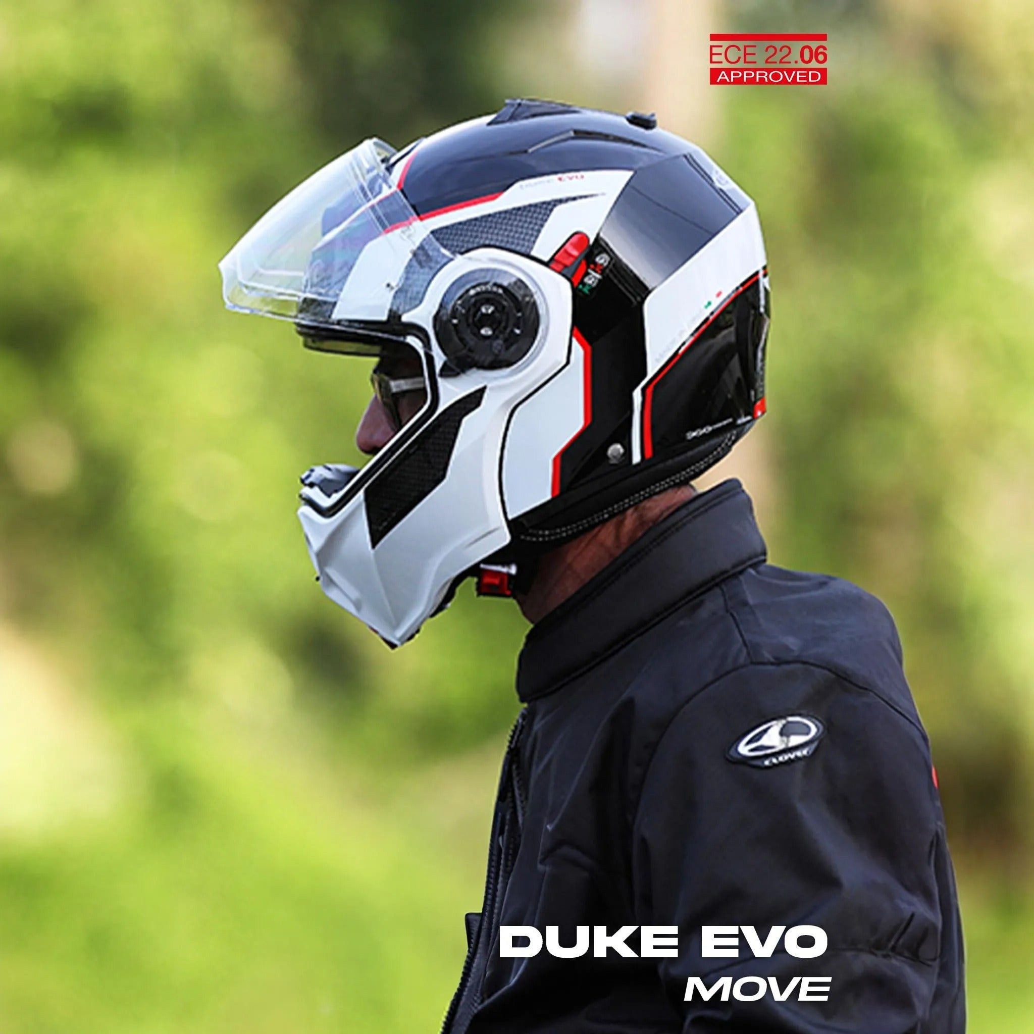 Caberg DUKEVO Move: The Ultimate Blend of 5-Star Safety and Aggressive Style at ThrottleChimp