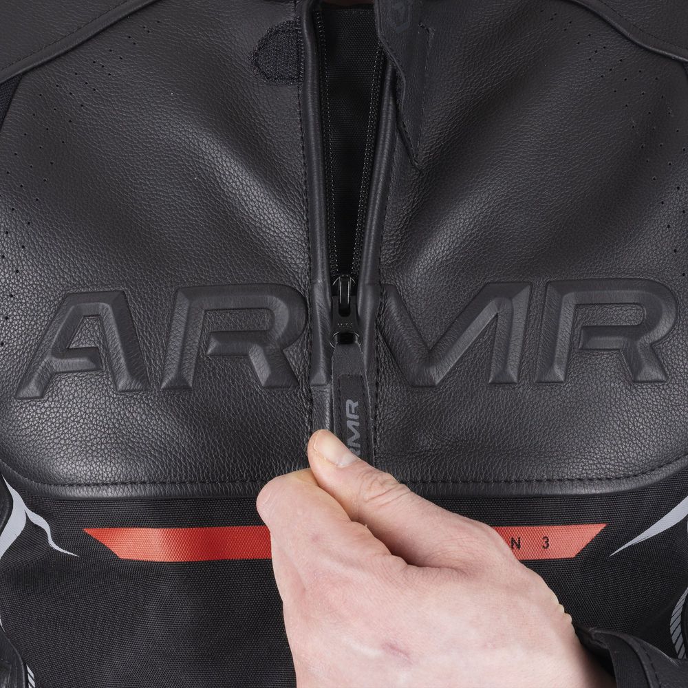 ARMR Raiden 3.0 Leather Jacket Black / Red FREE 1 YEAR Returns, FREE UK Delivery | ThrottleChimp