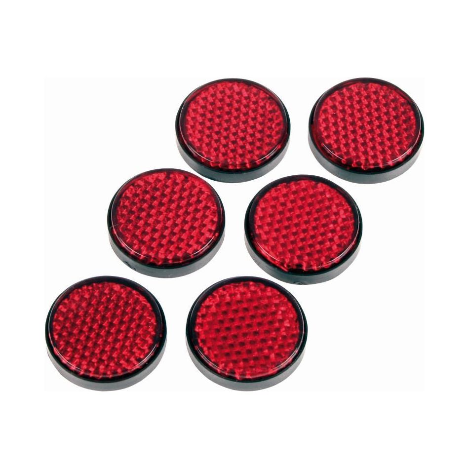 Gear Gremlin Red Round Reflector Adhesive - 6 Pieces - ThrottleChimp