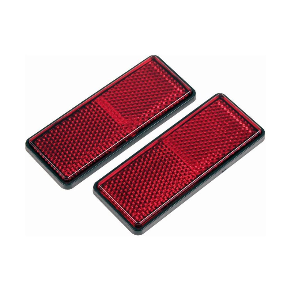 Gear Gremlin Red Rectangular Reflector Adhesive - 2 Pieces - ThrottleChimp