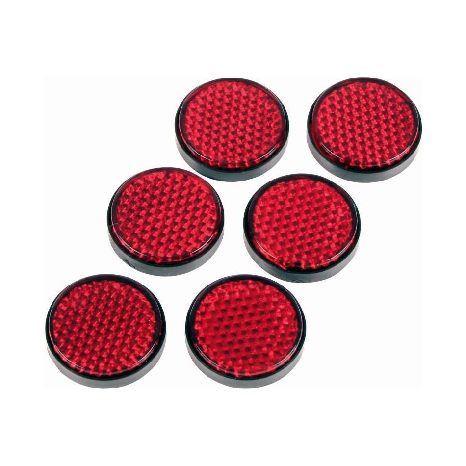 Gear Gremlin Red Round Reflector Adhesive - 50 Pieces - ThrottleChimp