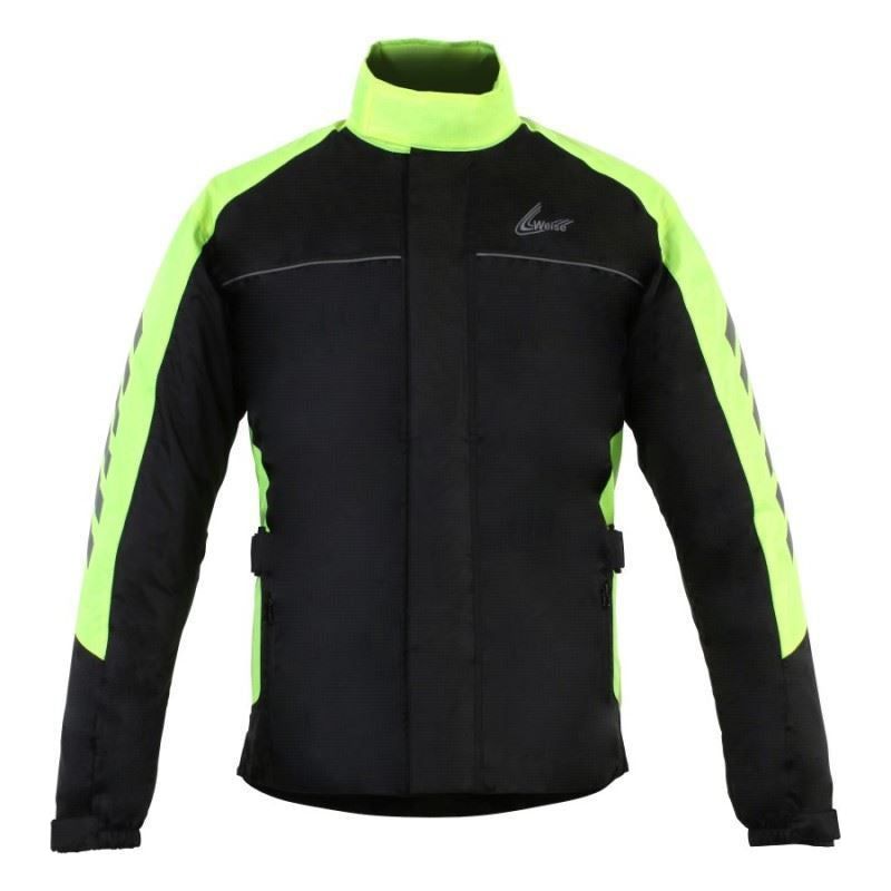 Weise Arica Rain Over Jacket Black / Neon Green (Image 3) - ThrottleChimp