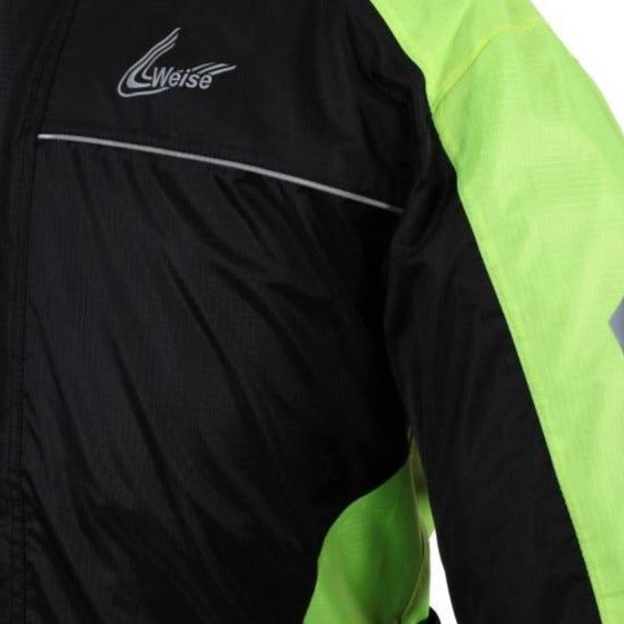 Weise Arica Rain Over Jacket Black / Neon Green (Image 5) - ThrottleChimp