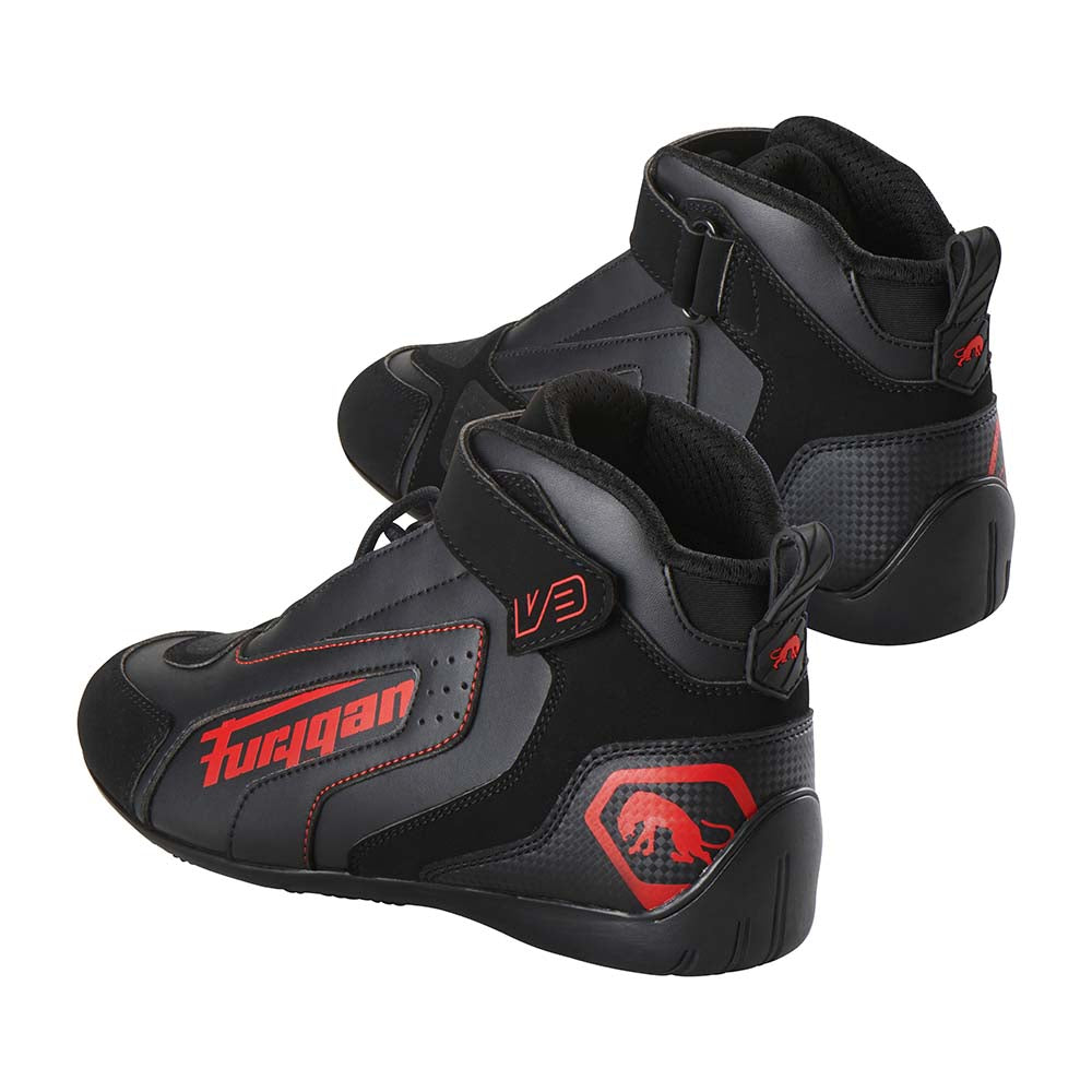 Furygan V3 Shoes Black / Red FREE 1 YEAR Returns, FREE UK Delivery | ThrottleChimp