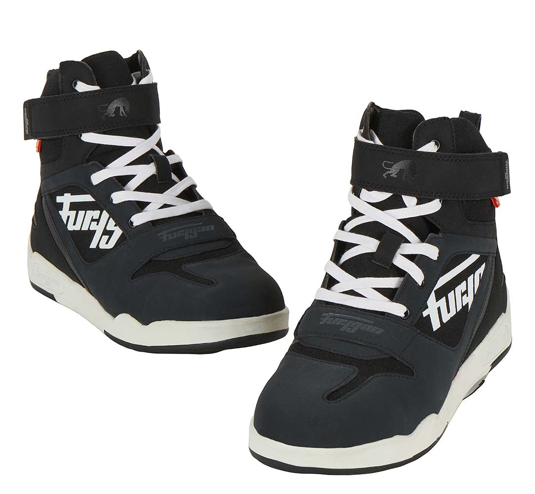 Furygan Basket Get Down Shoes Black / White FREE 1 YEAR Returns, FREE UK Delivery | ThrottleChimp