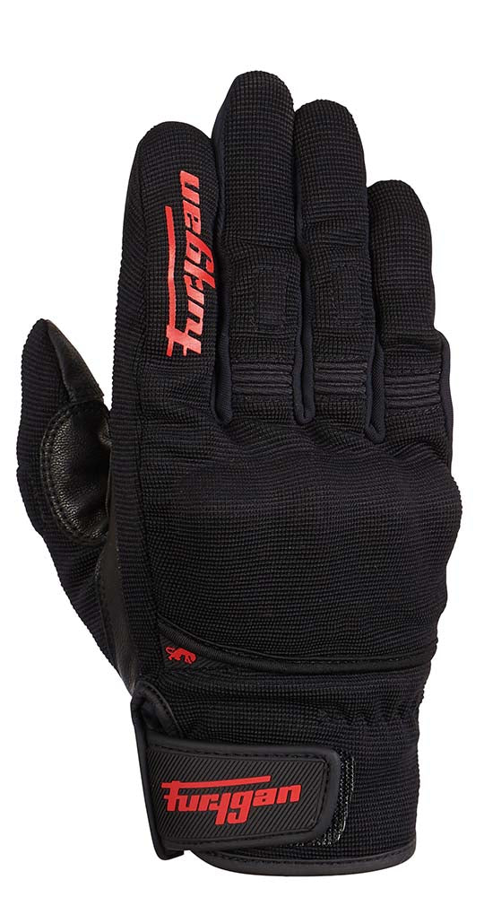 Furygan Jet D3O Textile Gloves Black / Red FREE 1 YEAR Returns, FREE UK Delivery | ThrottleChimp