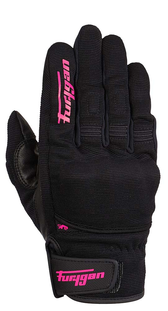 Furygan Jet D3O Ladies Textile Gloves Black / Pink FREE 1 YEAR Returns, FREE UK Delivery | ThrottleChimp