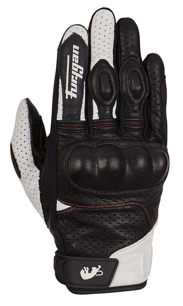 Furygan TD21 Vented Leather Gloves Black / White / Red FREE 1 YEAR Returns, FREE UK Delivery | ThrottleChimp