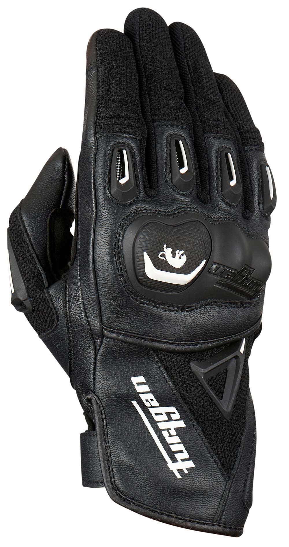 Furygan Volt Leather & Textile Gloves Black / White FREE 1 YEAR Returns, FREE UK Delivery | ThrottleChimp