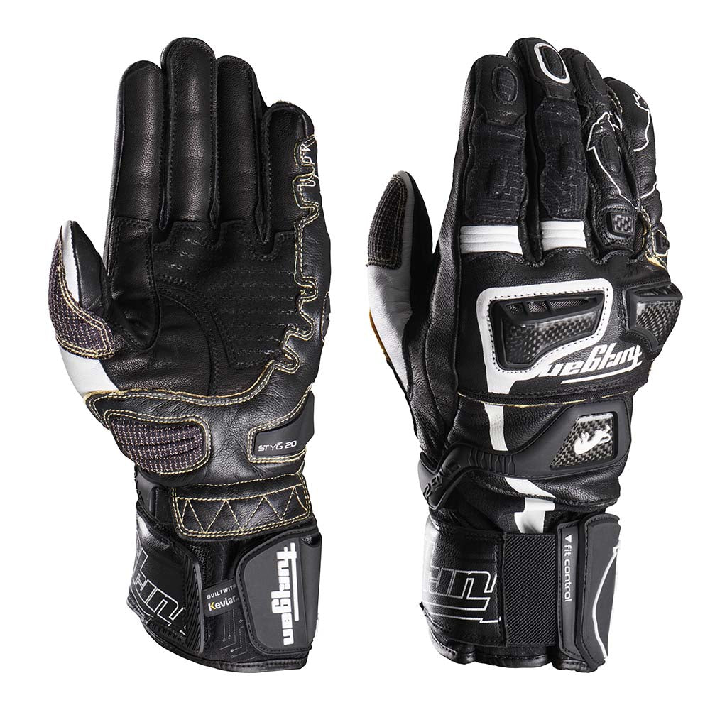 Furygan STYG20 X Kevlar Gloves Black / White FREE 1 YEAR Returns, FREE UK Delivery | ThrottleChimp