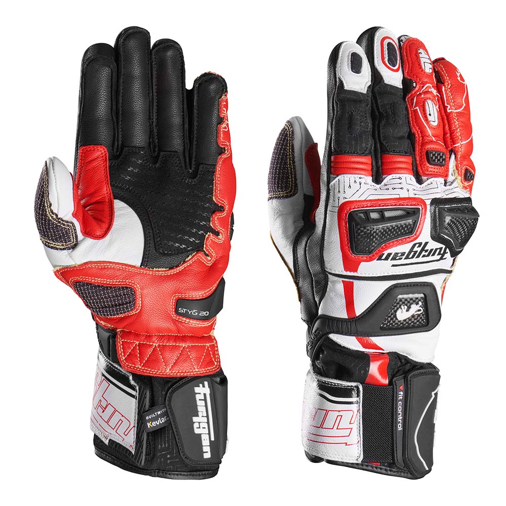 Furygan STYG20 X Kevlar Gloves Red / Black / White FREE 1 YEAR Returns, FREE UK Delivery | ThrottleChimp