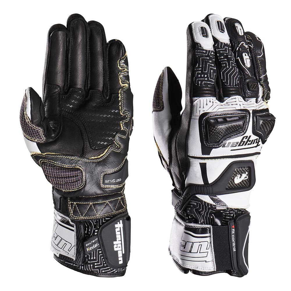 Furygan STYG20 X Kevlar Gloves White / Black FREE 1 YEAR Returns, FREE UK Delivery | ThrottleChimp