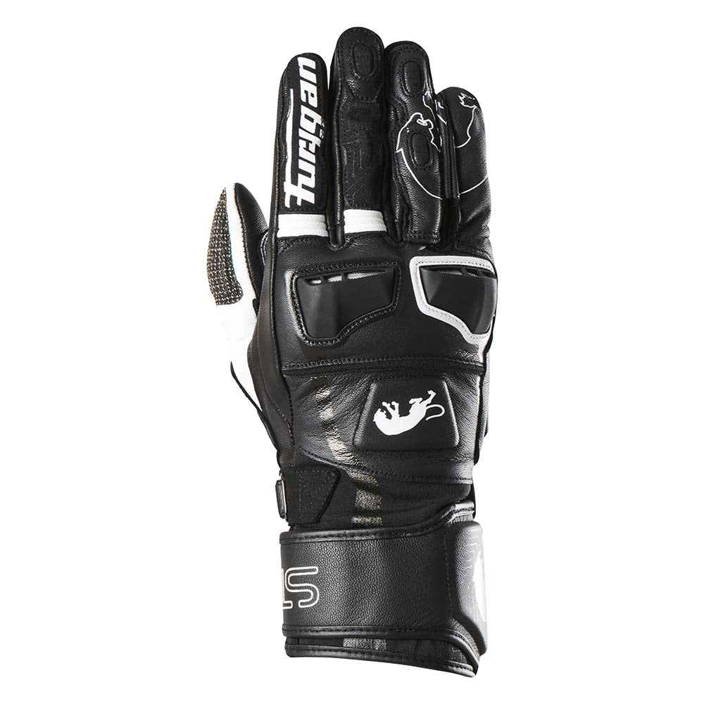 Furygan STYG15 Leather Gloves Black / White FREE 1 YEAR Returns, FREE UK Delivery | ThrottleChimp