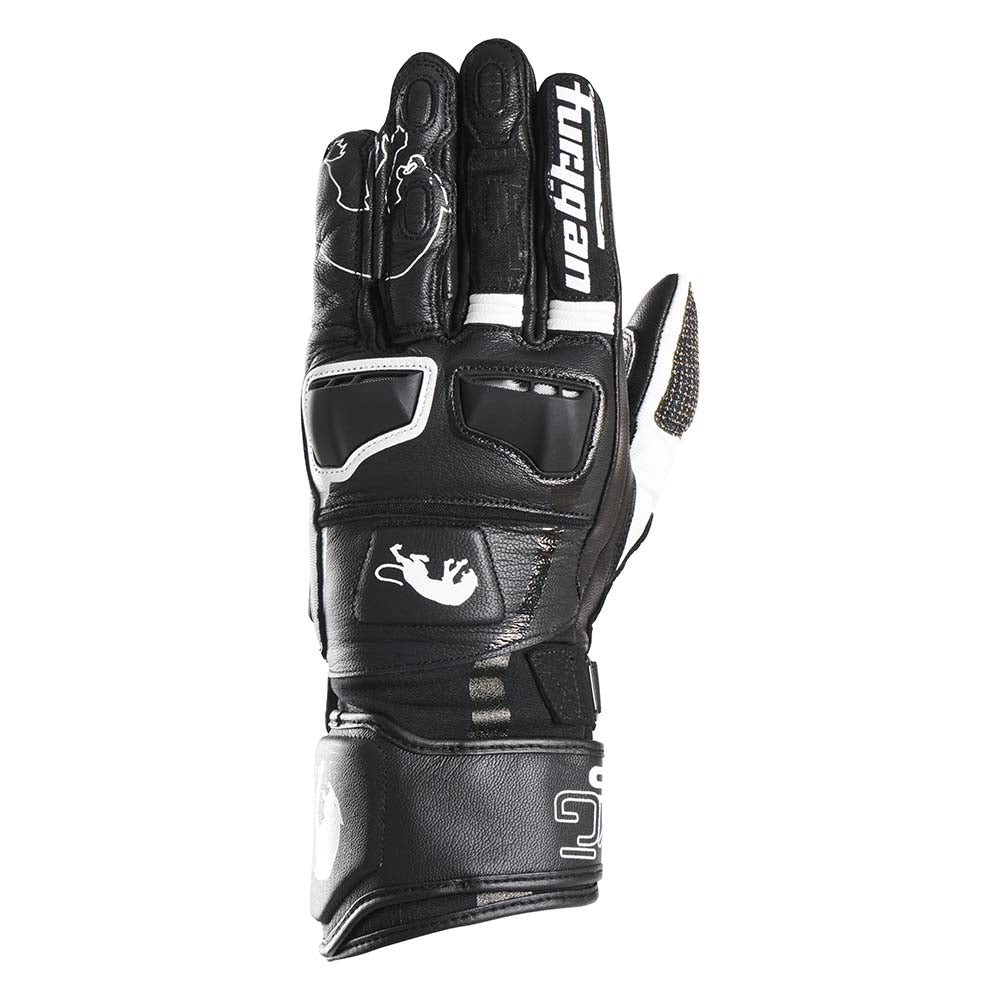 Furygan STYG15 Leather Gloves Black / White FREE 1 YEAR Returns, FREE UK Delivery | ThrottleChimp