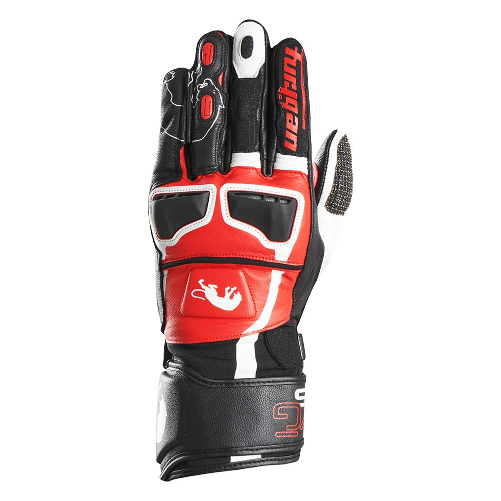 Furygan STYG15 Leather Gloves Black / White / Red FREE 1 YEAR Returns, FREE UK Delivery | ThrottleChimp