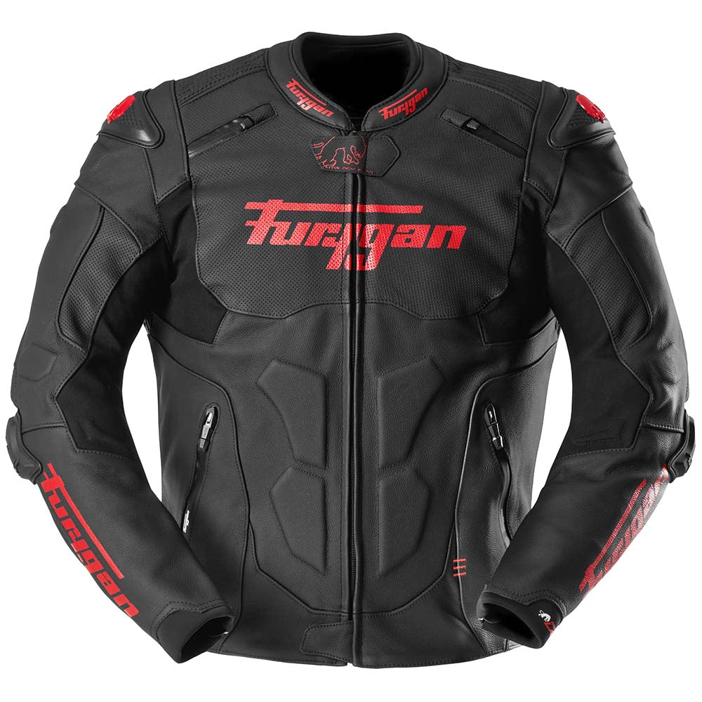 Furygan Raptor Evo 3 Leather Jacket Black / Red FREE 1 YEAR Returns, FREE UK Delivery | ThrottleChimp