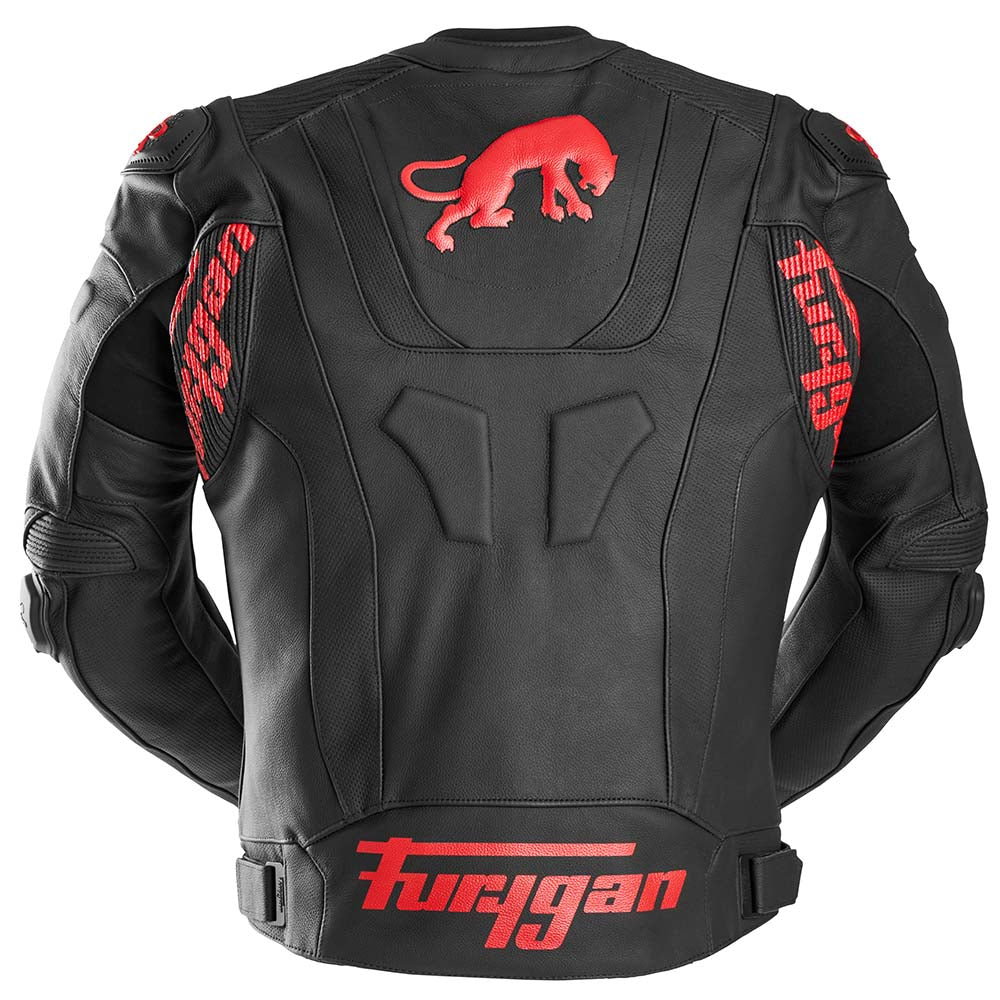 Furygan Raptor Evo 3 Leather Jacket Black / Red FREE 1 YEAR Returns, FREE UK Delivery | ThrottleChimp