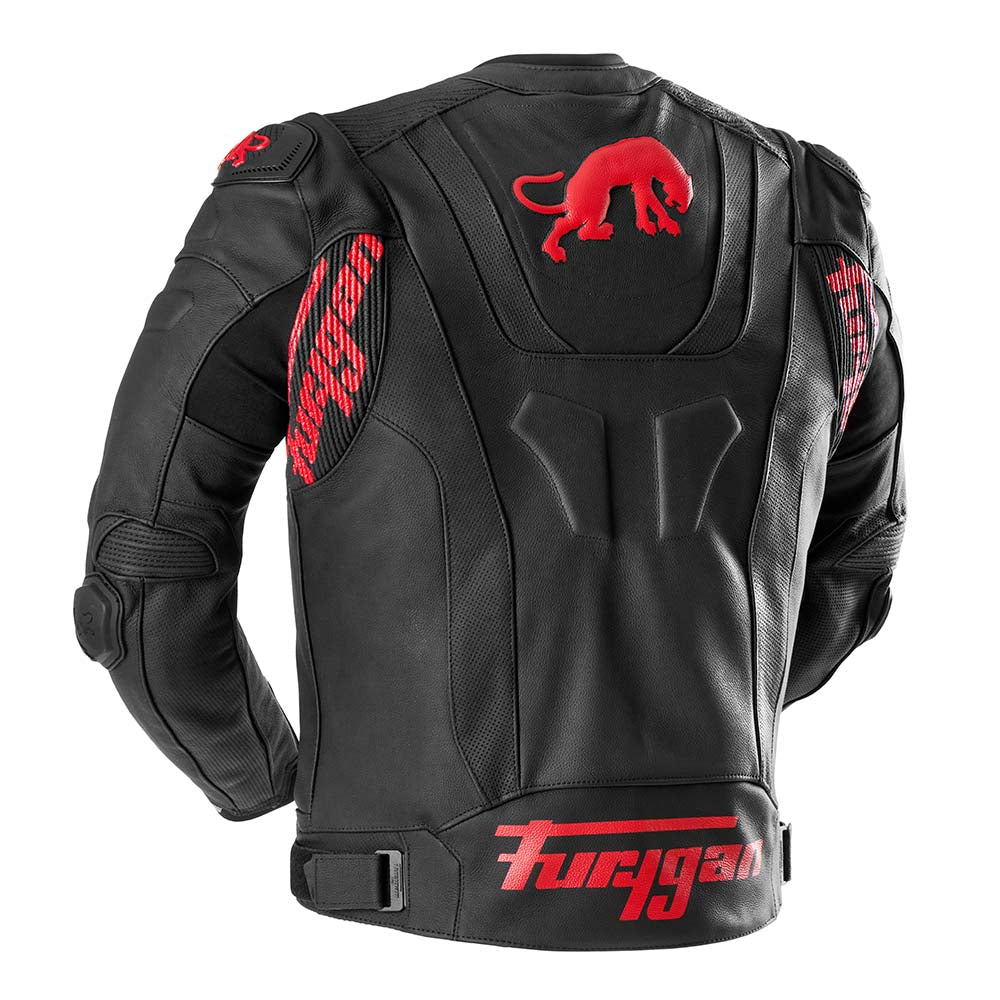 Furygan Raptor Evo 3 Leather Jacket Black / Red FREE 1 YEAR Returns, FREE UK Delivery | ThrottleChimp