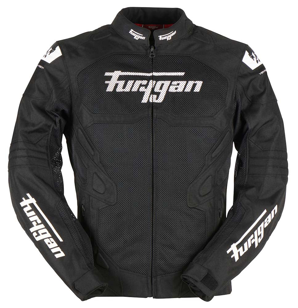 Furygan Atom Vented Evo Textile Jacket Black / White FREE 1 YEAR Returns, FREE UK Delivery | ThrottleChimp