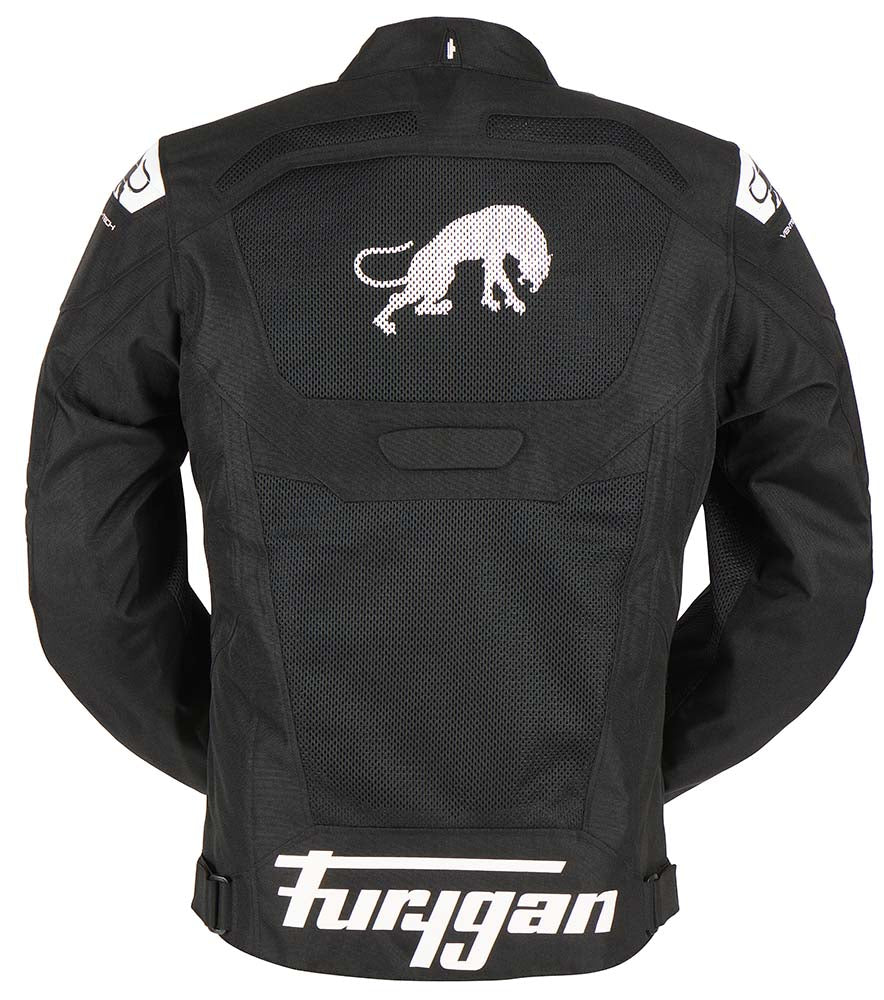 Furygan Atom Vented Evo Textile Jacket Black / White FREE 1 YEAR Returns, FREE UK Delivery | ThrottleChimp