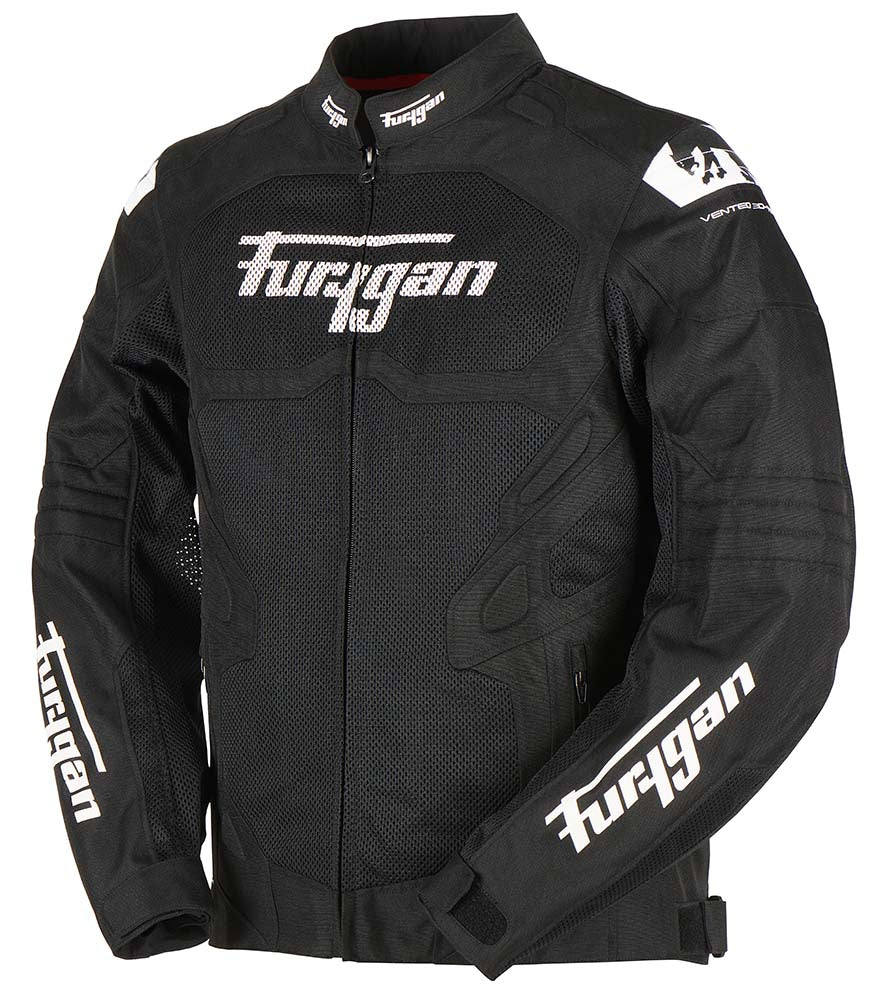 Furygan Atom Vented Evo Textile Jacket Black / White FREE 1 YEAR Returns, FREE UK Delivery | ThrottleChimp