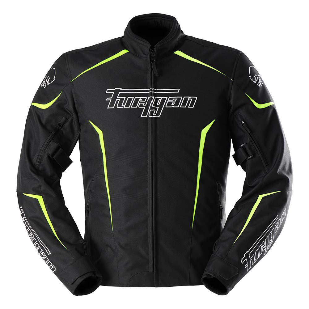 Furygan Yori Textile Jacket Black / White / Fluo Yellow FREE 1 YEAR Returns, FREE UK Delivery | ThrottleChimp