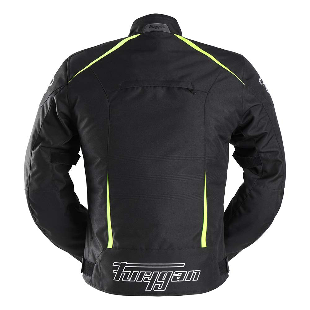 Furygan Yori Textile Jacket Black / White / Fluo Yellow FREE 1 YEAR Returns, FREE UK Delivery | ThrottleChimp