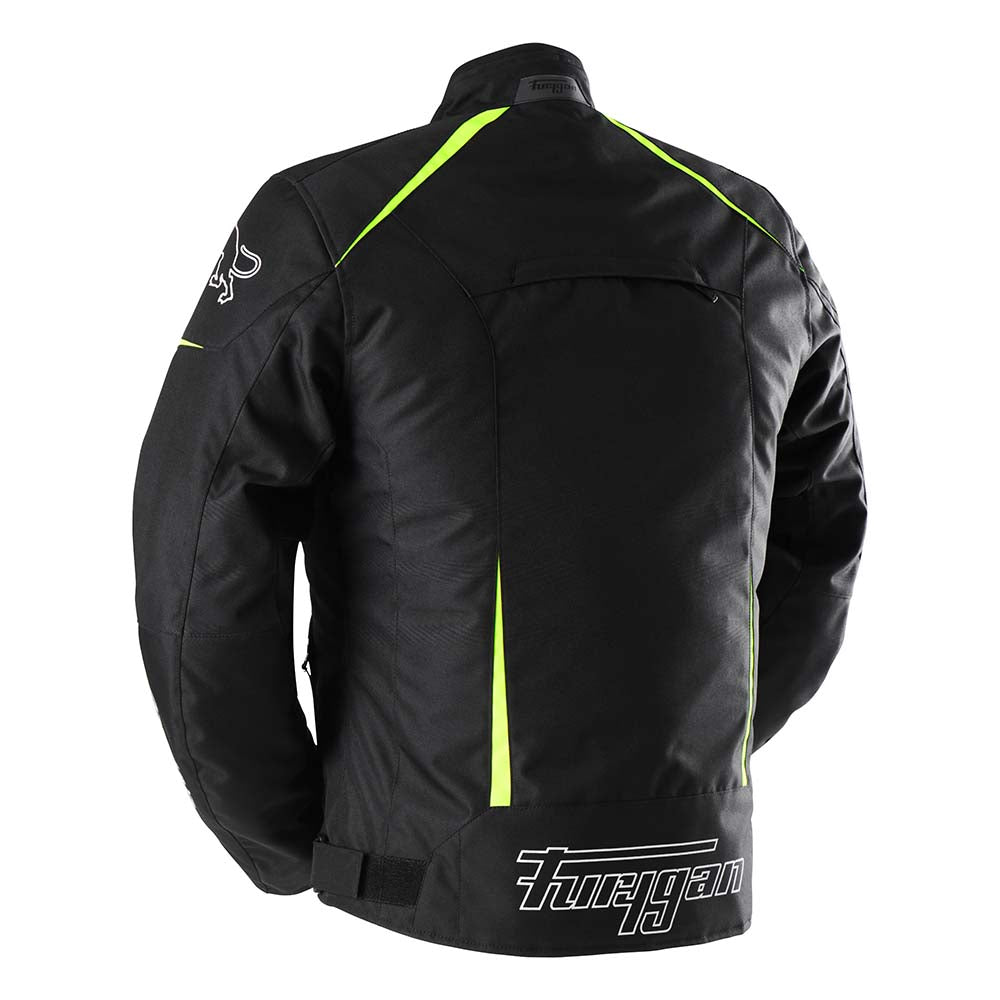 Furygan Yori Textile Jacket Black / White / Fluo Yellow FREE 1 YEAR Returns, FREE UK Delivery | ThrottleChimp