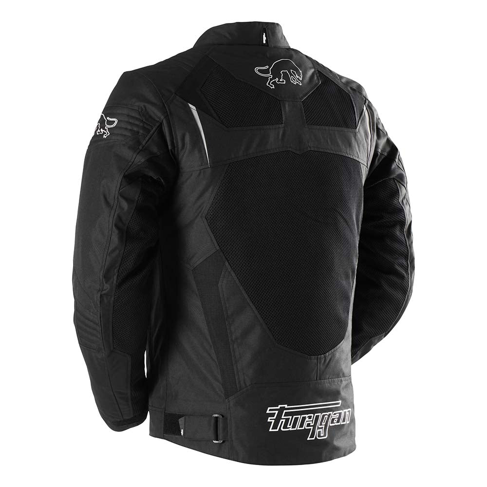 Furygan WB08 Vented+ Textile Jacket Black / White FREE 1 YEAR Returns, FREE UK Delivery | ThrottleChimp