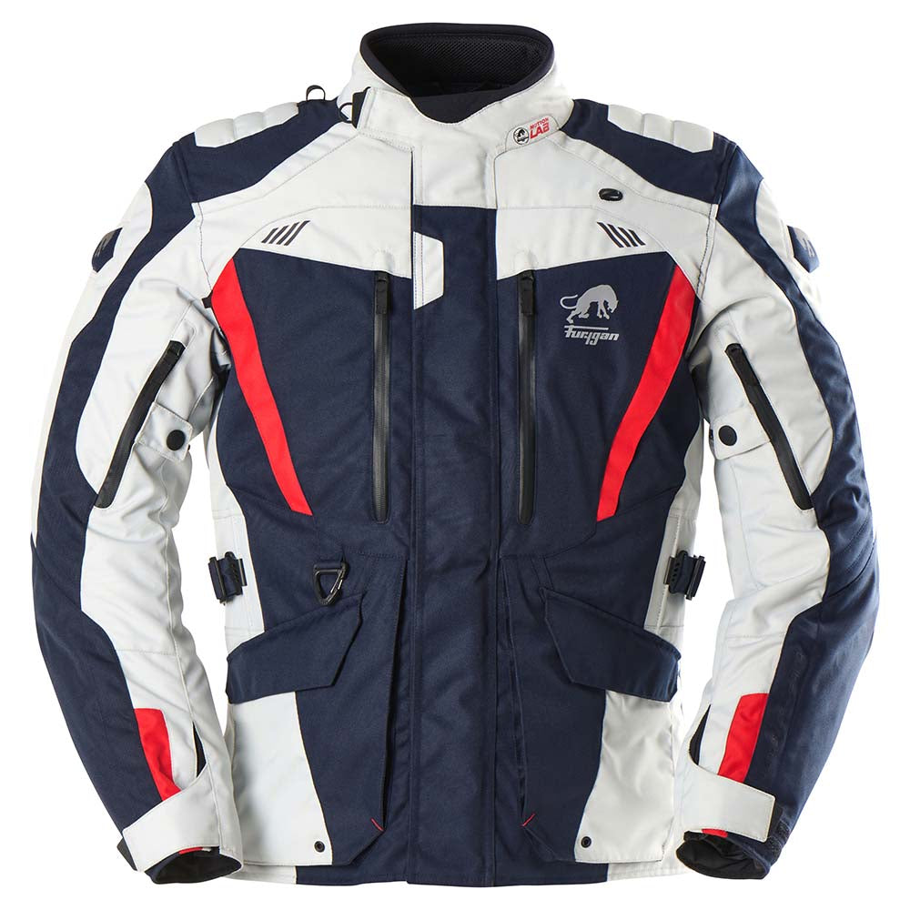 Furygan Apalaches Evo Textile Jacket Blue / Pearl / Red FREE 1 YEAR Returns, FREE UK Delivery | ThrottleChimp