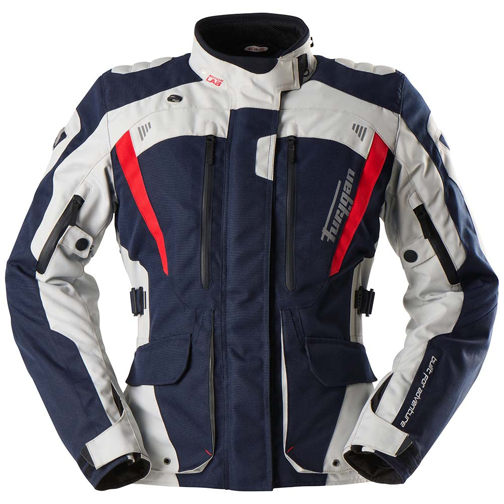 Furygan Apalaches Evo Ladies Textile Jacket Blue / Pearl / Red FREE 1 YEAR Returns, FREE UK Delivery | ThrottleChimp