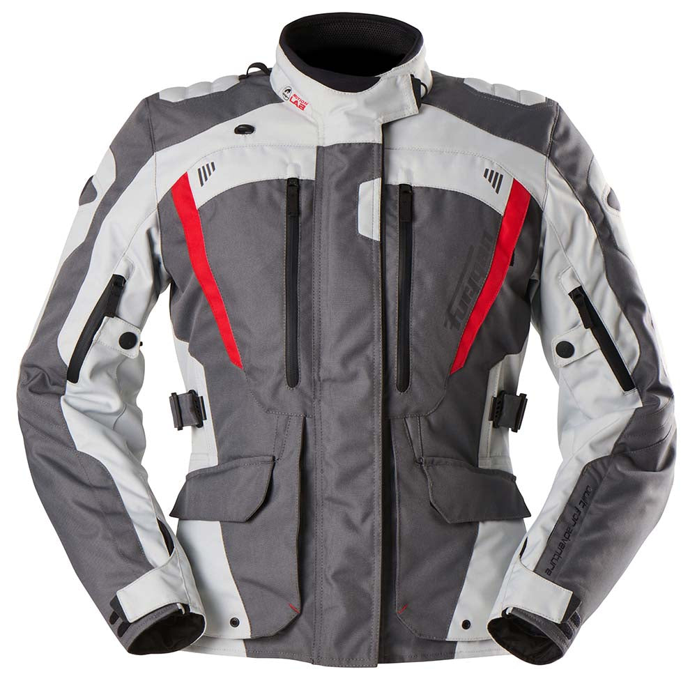 Furygan Apalaches Evo Ladies Textile Jacket Grey / Pearl / Red FREE 1 YEAR Returns, FREE UK Delivery | ThrottleChimp