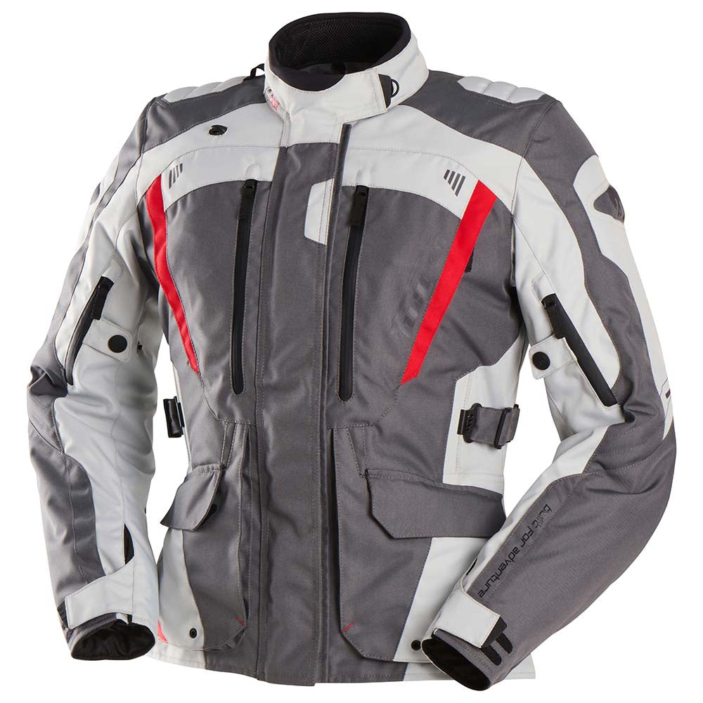 Furygan Apalaches Evo Ladies Textile Jacket Grey / Pearl / Red FREE 1 YEAR Returns, FREE UK Delivery | ThrottleChimp