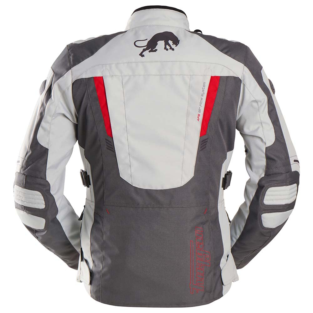 Furygan Apalaches Evo Ladies Textile Jacket Grey / Pearl / Red FREE 1 YEAR Returns, FREE UK Delivery | ThrottleChimp