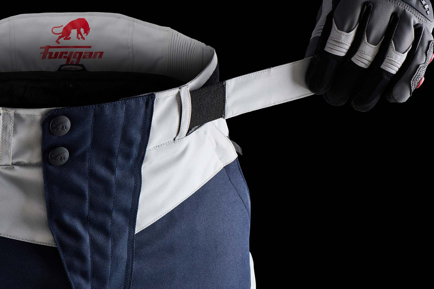 Furygan Killington Textile Trouser Blue / Pearl / Red FREE 1 YEAR Returns, FREE UK Delivery | ThrottleChimp