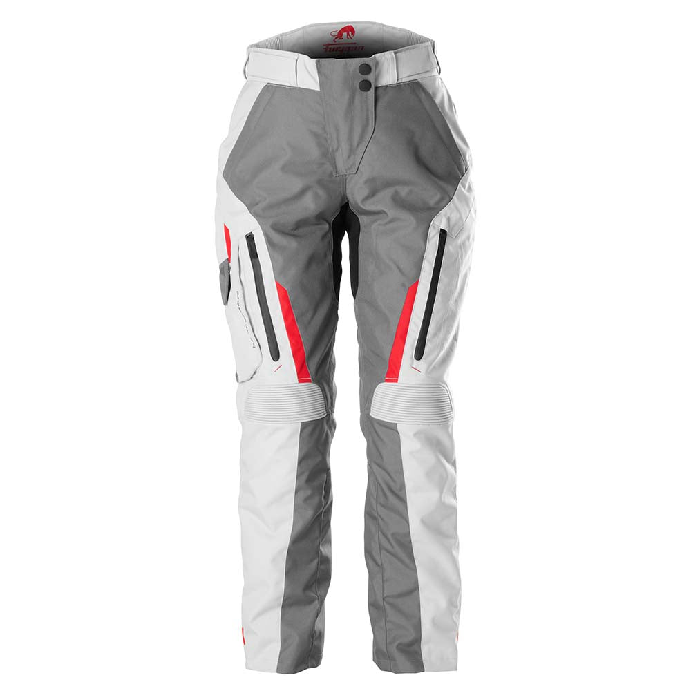 Furygan Killington Ladies Textile Trouser Grey / Pearl / Red FREE 1 YEAR Returns, FREE UK Delivery | ThrottleChimp