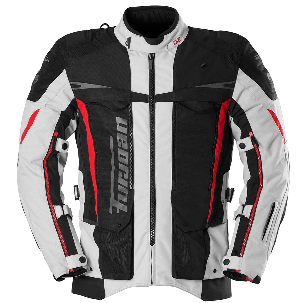 Furygan Montroc Kevlar Primaloft 3-In-1+ Jacket Black / Pearl / Red FREE 1 YEAR Returns, FREE UK Delivery | ThrottleChimp