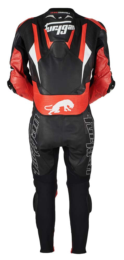 Furygan Overtake One Piece Leather Suit Black / Red FREE 1 YEAR Returns, FREE UK Delivery | ThrottleChimp