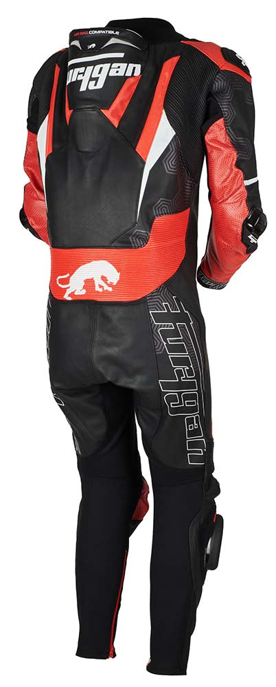 Furygan Overtake One Piece Leather Suit Black / Red FREE 1 YEAR Returns, FREE UK Delivery | ThrottleChimp