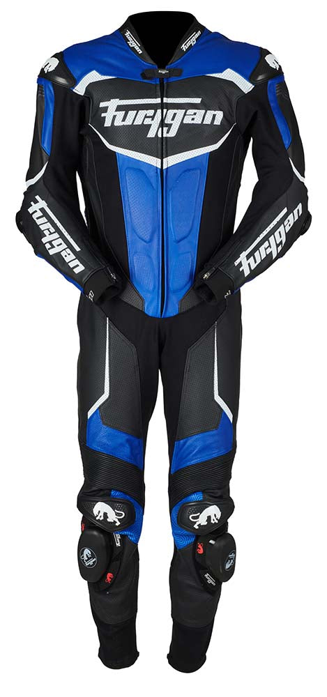 Furygan Overtake One Piece Leather Suit Black / Blue FREE 1 YEAR Returns, FREE UK Delivery | ThrottleChimp