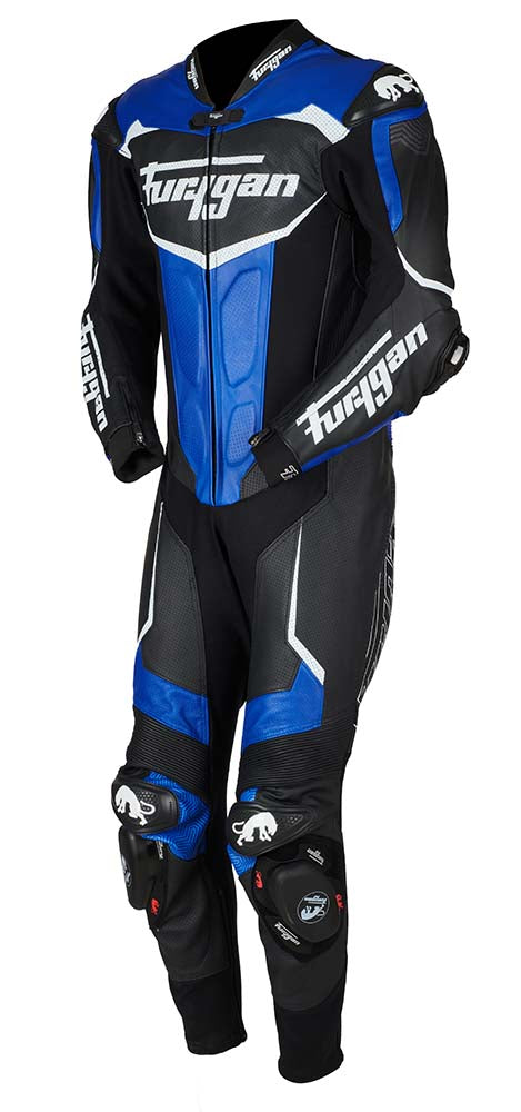 Furygan Overtake One Piece Leather Suit Black / Blue FREE 1 YEAR Returns, FREE UK Delivery | ThrottleChimp