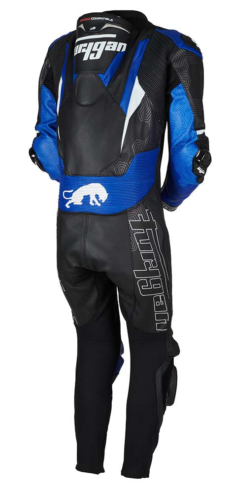 Furygan Overtake One Piece Leather Suit Black / Blue FREE 1 YEAR Returns, FREE UK Delivery | ThrottleChimp