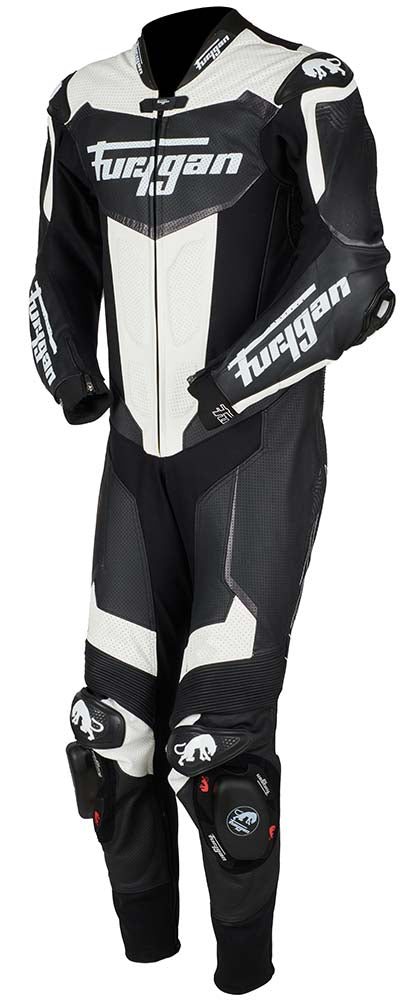 Furygan Overtake One Piece Leather Suit Black / White FREE 1 YEAR Returns, FREE UK Delivery | ThrottleChimp