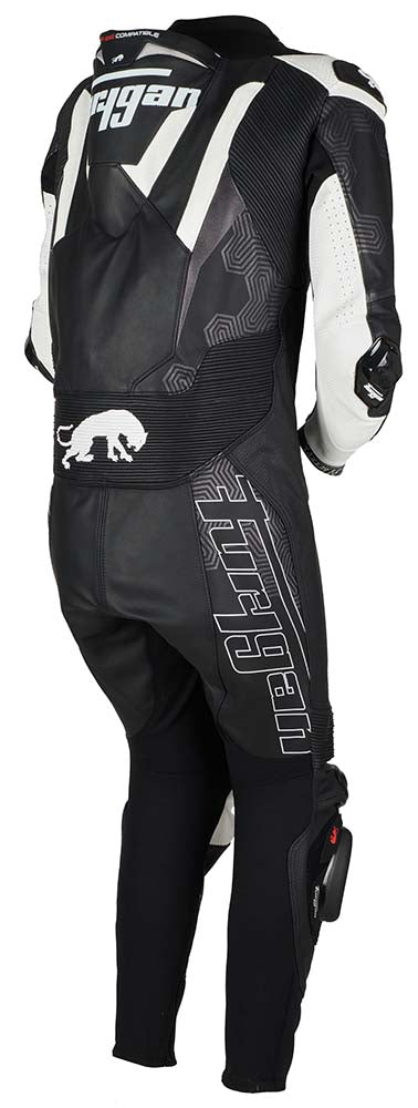 Furygan Overtake One Piece Leather Suit Black / White FREE 1 YEAR Returns, FREE UK Delivery | ThrottleChimp