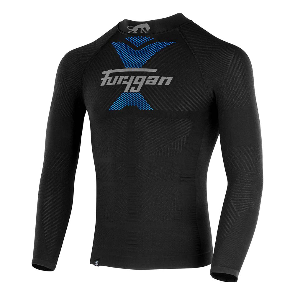 Furygan Active Thermo Base Layer Long Sleeves T-Shirt Black / Blue FREE 1 YEAR Returns, FREE UK Delivery | ThrottleChimp