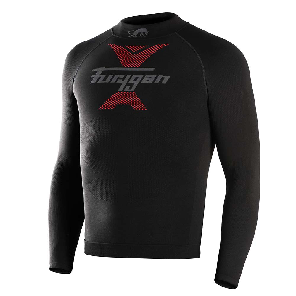 Furygan Active 37.5 Thermo Base Layer Long Sleeves T-Shirt Black / Red FREE 1 YEAR Returns, FREE UK Delivery | ThrottleChimp