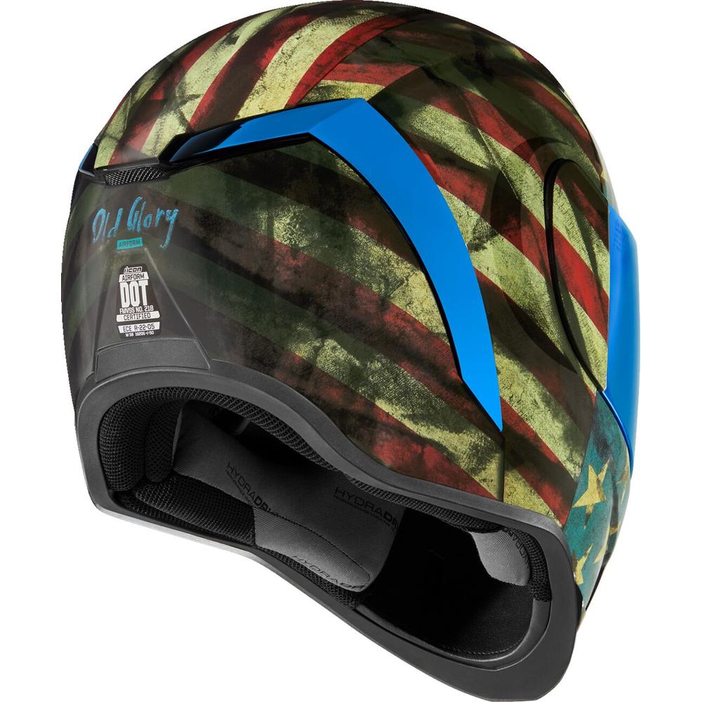 Icon Airform Old Glory Full Face Helmet Blue / Red / White FREE 1 YEAR Returns, FREE UK Delivery | ThrottleChimp