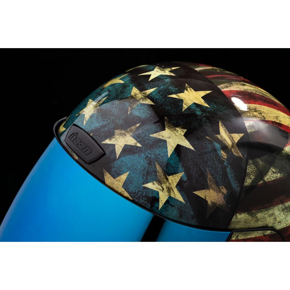 Icon Airform Old Glory Full Face Helmet Blue / Red / White FREE 1 YEAR Returns, FREE UK Delivery | ThrottleChimp