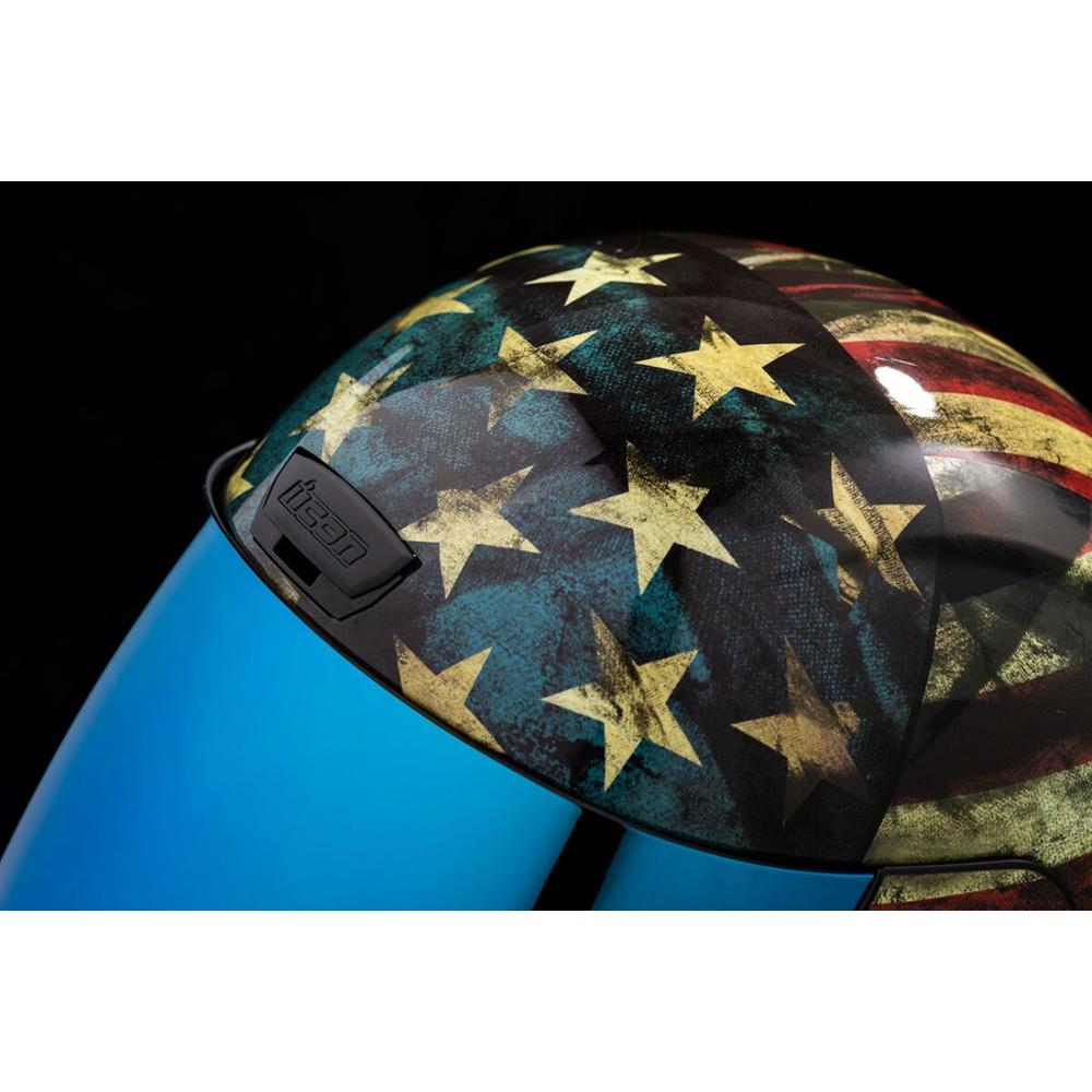 Icon Airform Old Glory Full Face Helmet Blue / Red / White FREE 1 YEAR Returns, FREE UK Delivery | ThrottleChimp